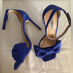 Steve Maddeb Trusty Satin Heels in Royal Blue